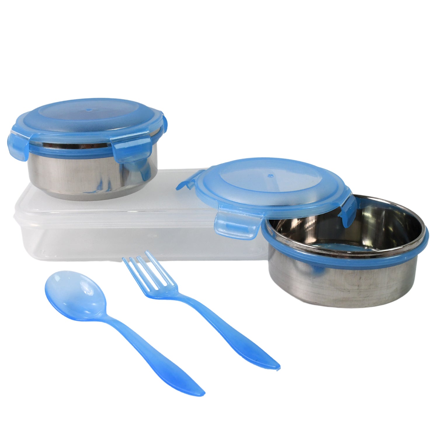Sumo Lunch Box With Lunch Bag Plastic Lunch Box Plastic Spoon Fork (2 Pc Set With Lunch Box)
