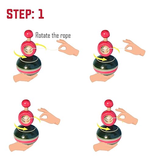 Wooden Lattu | Wooden Spinning Tops Toys | Multicolor | Pambaram