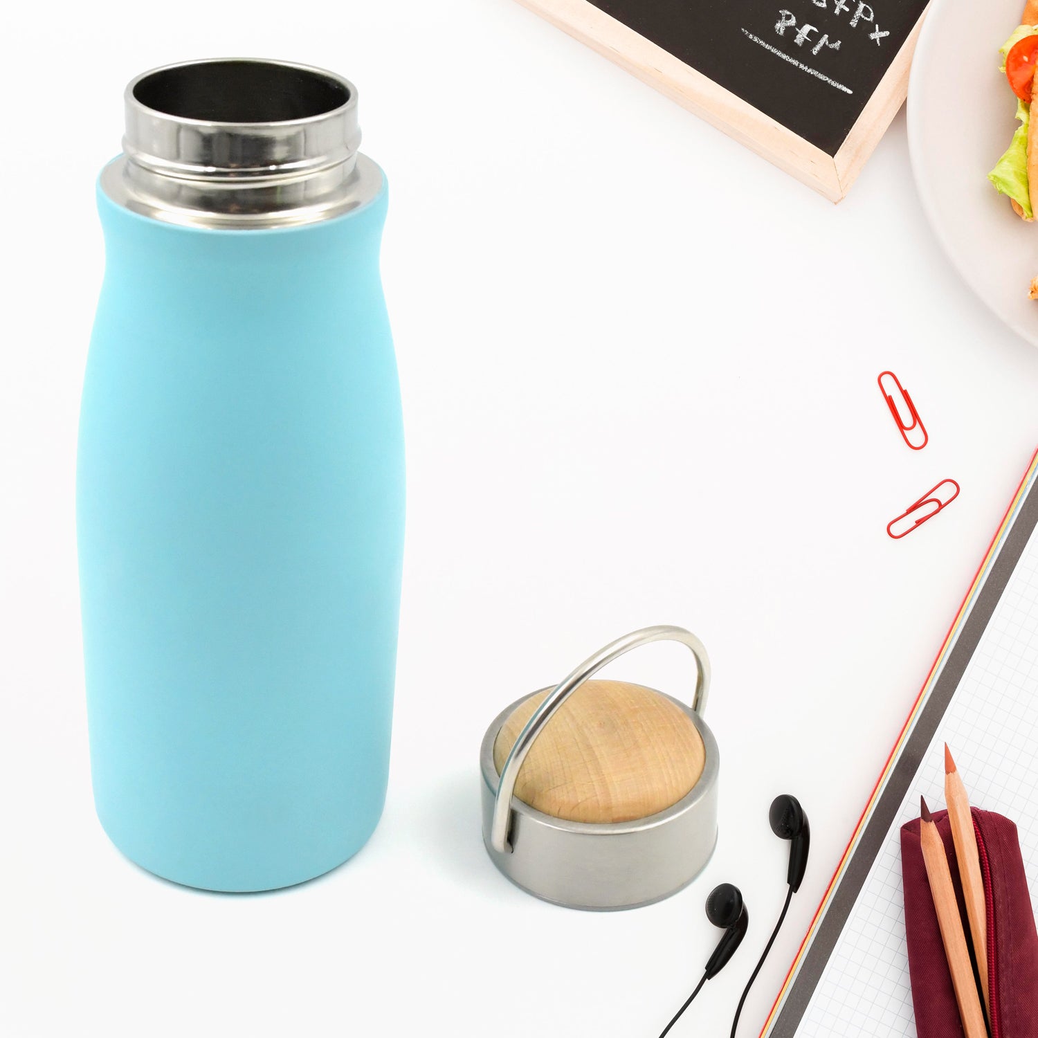 Stainless Steel Water Bottle With Handle Fridge Water Bottle Stainless Steel Water Bottle Leak Proof Rust Proof Hot Cold Drinks Gym Sipper Bpa Free Food Grade Quality Steel Fridge Bottle For Officegymschool (360 Ml)