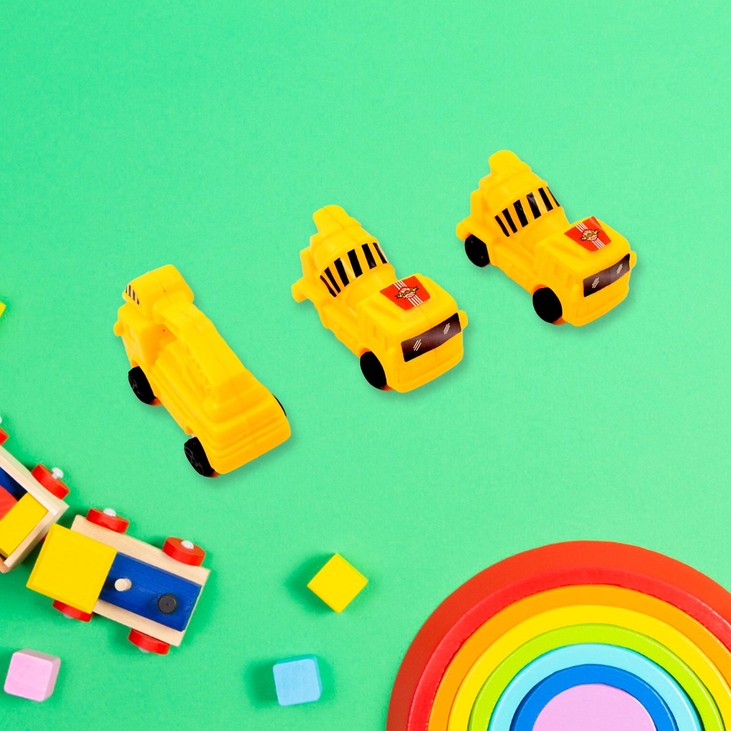 Vehicle Car Engineering Automobile Construction Car Toys Set For Children Kids Crane Excavator Road Roller Forklift Mixer Truck Transporter Truck Machine Construction Toys (6 Pcs Set)