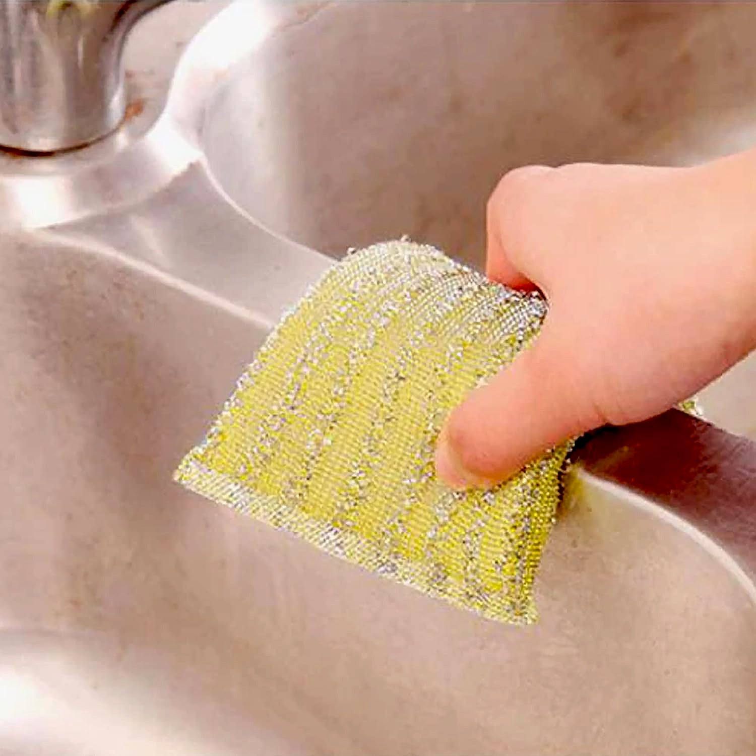 Kitchen Cleaning Tool Set Microfiber Kitchen Utensils High Performance Scouring Sponge Set Dish Sponge Stainless Steel Scouring Pad (6 Pcs Set)