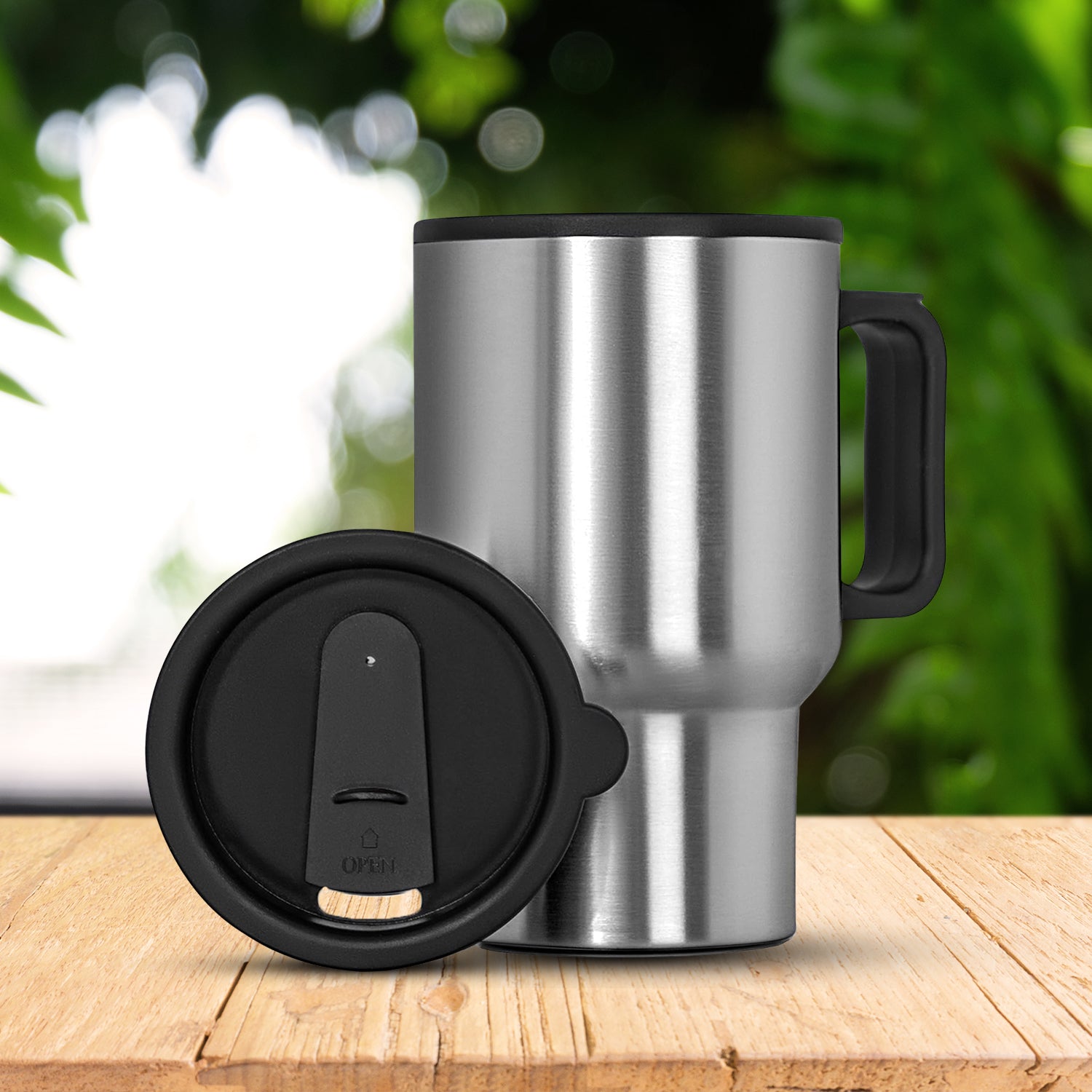 Stainless Steel Vacuum Glass Insulated Glass Coffee Cups (With Lid Handle 1 Pc)