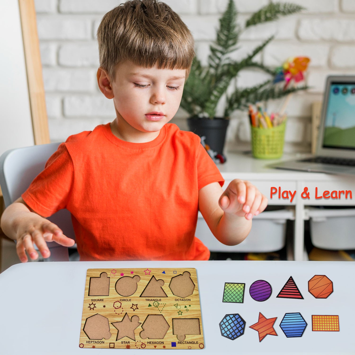Wooden Triangles Puzzle Learning Educational Board (1 Set 2820 Cm)