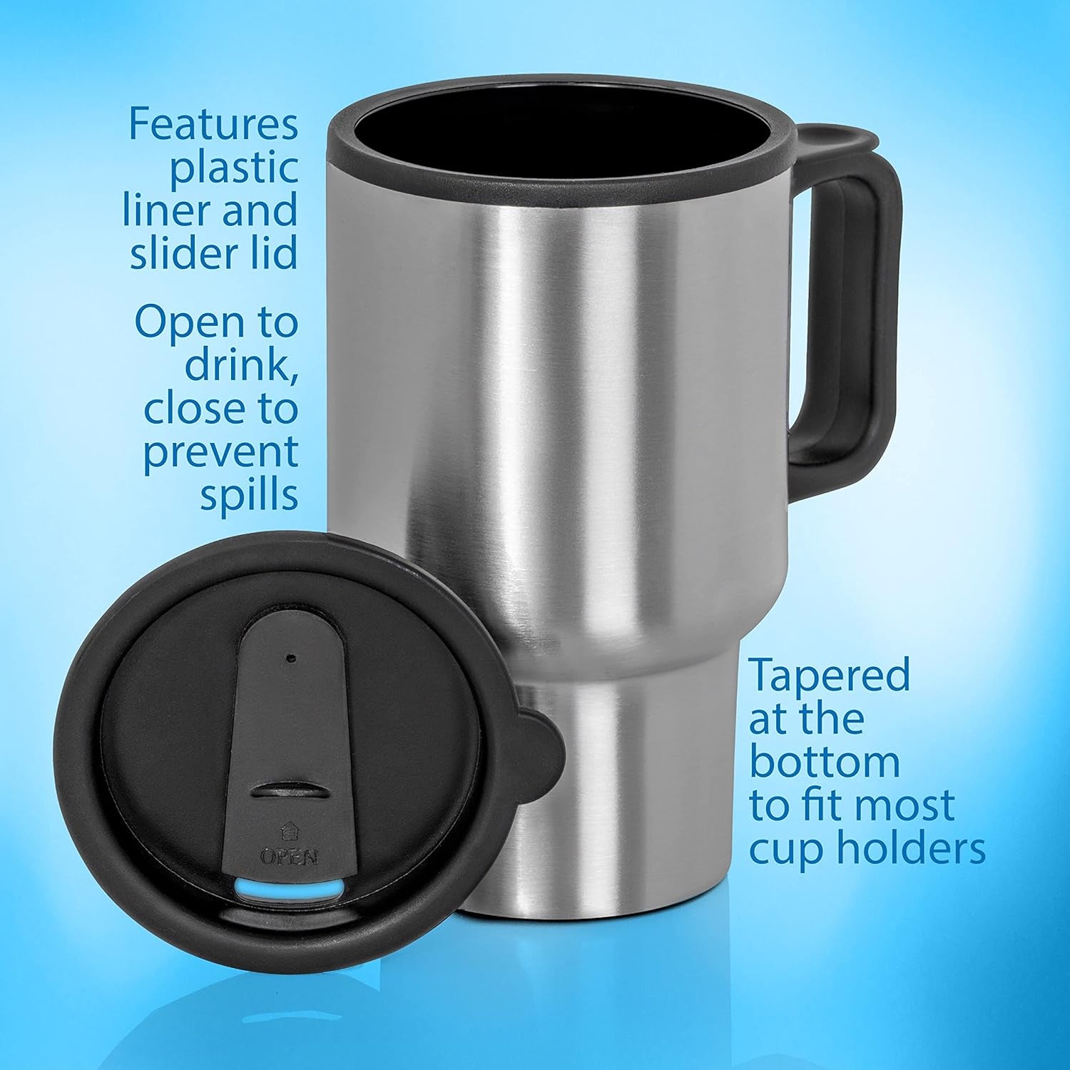 Stainless Steel Vacuum Glass Insulated Glass Coffee Cups (With Lid Handle 1 Pc)