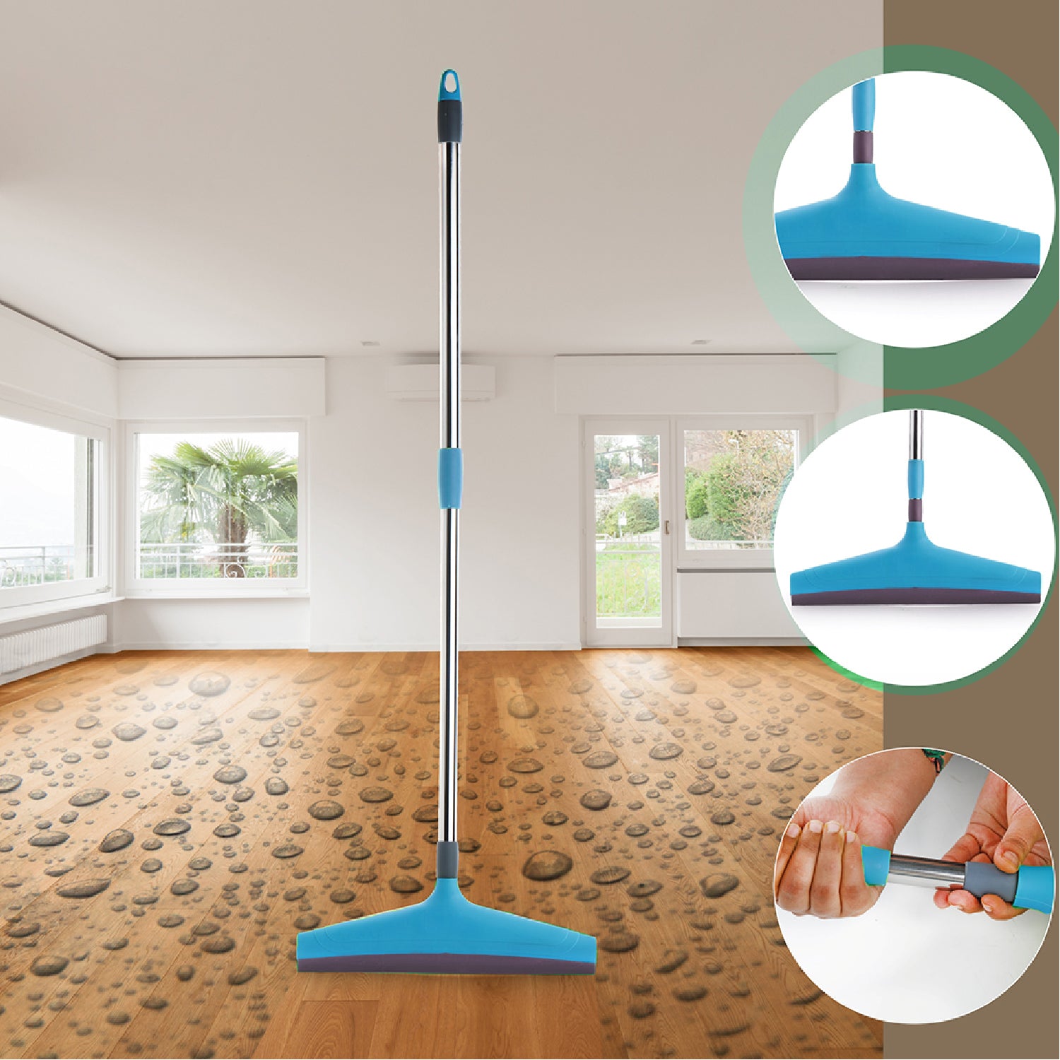 Adjustable Bathroomfloor Stainless Steel Rod Wiper