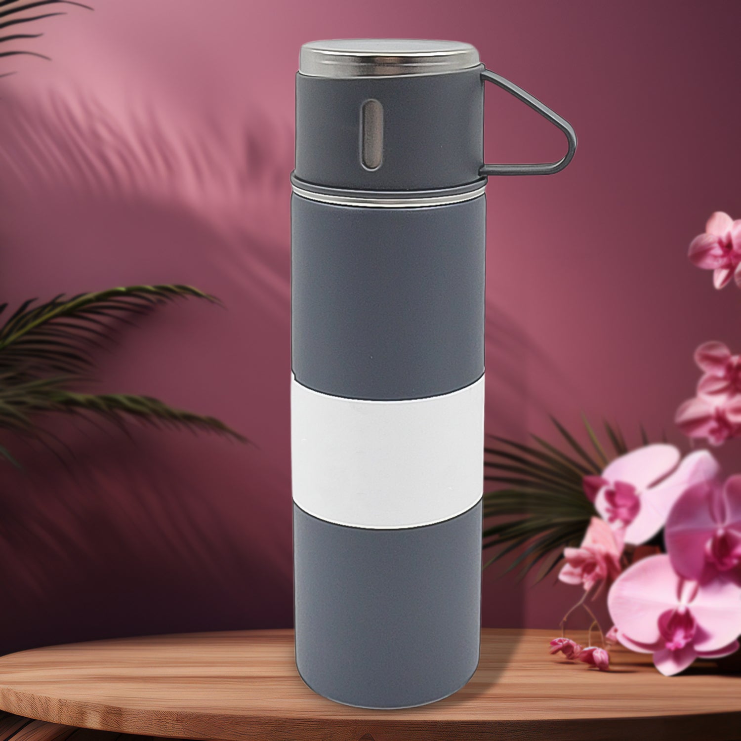 Stainless Steel Vacuum Insulated Water Bottle With Coffee Tea Mug (500 Ml)