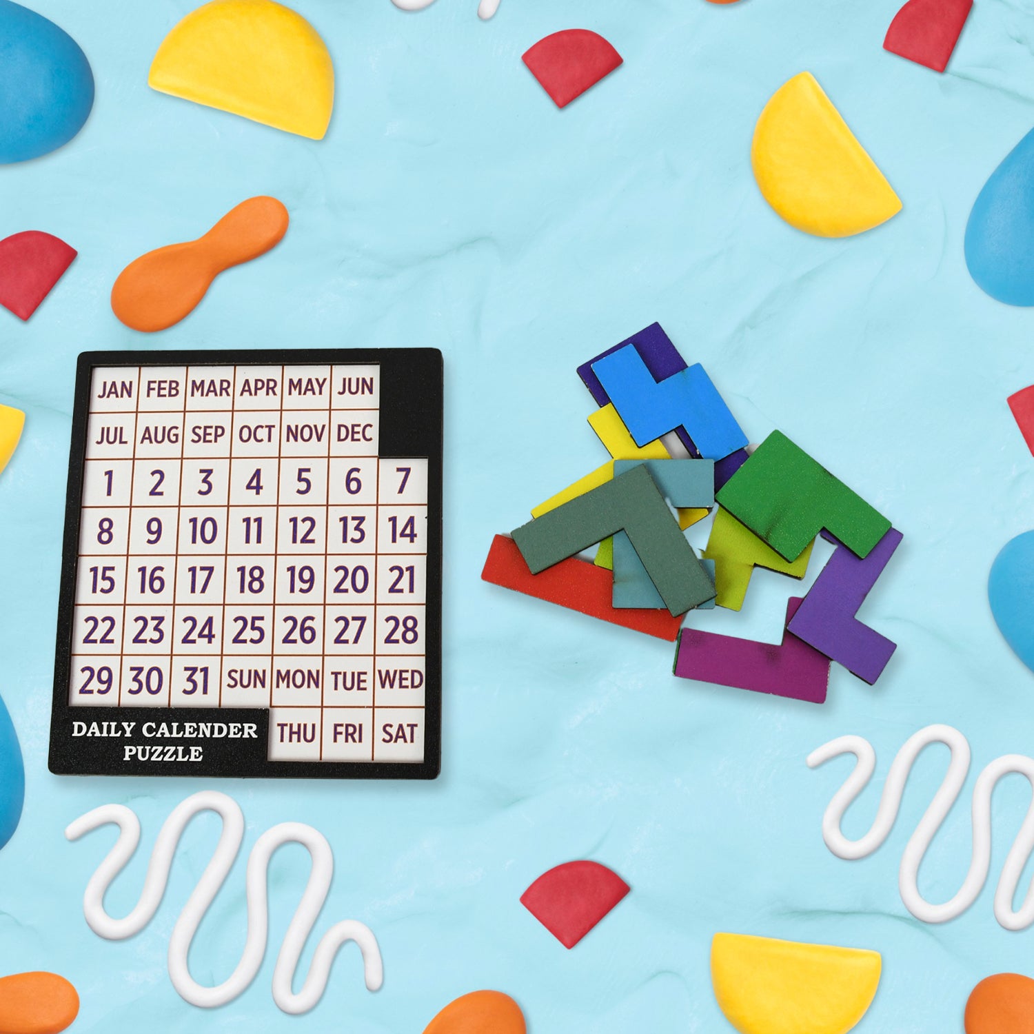 Wooden Daily Calendar Puzzle (Multicolor 1 Set)