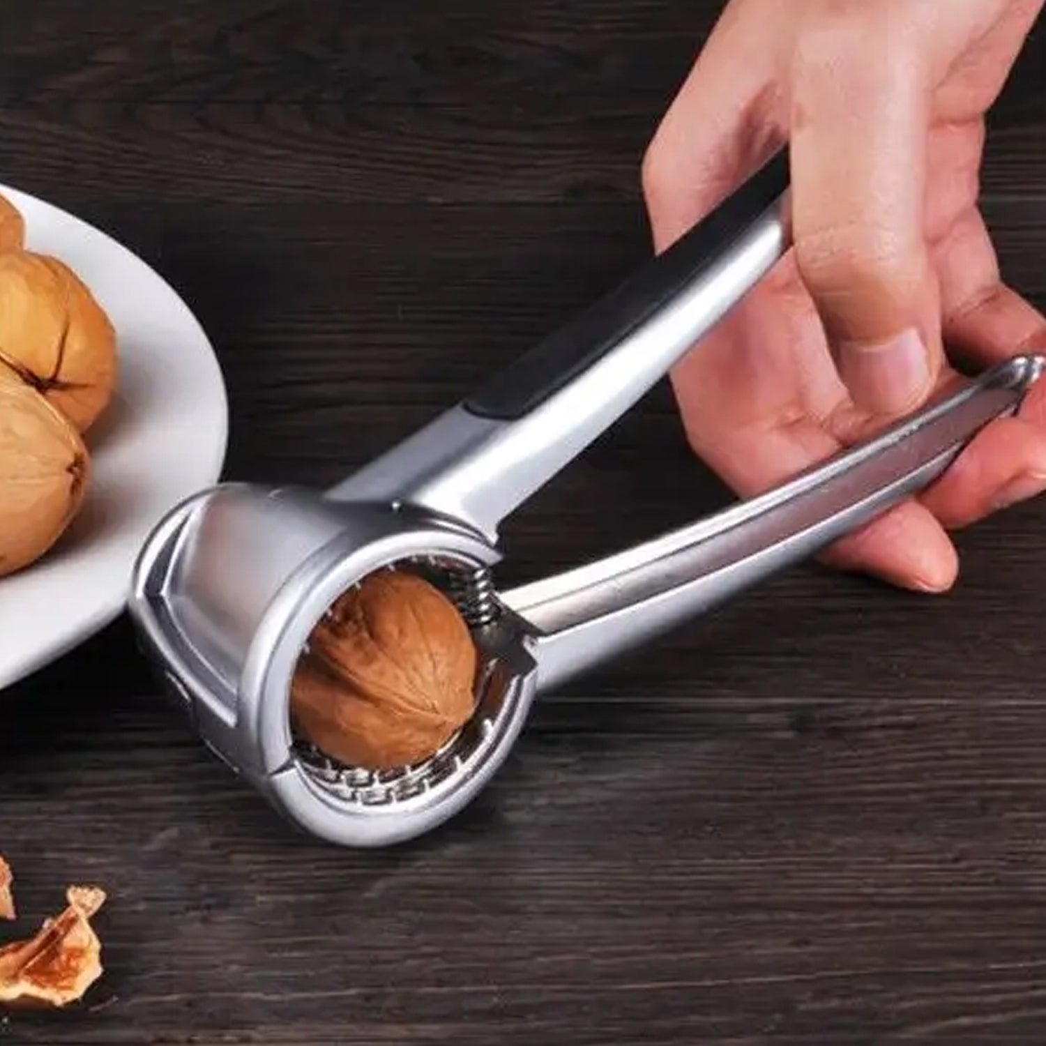 Walnut Cracker Luxury Die Cast Stainless Alloy Nut Cutter Walnut Clamp Plier Portable Smart Walnut Akhrot Pincers Bottle Opener For Pecans Almonds Brazil Nuts