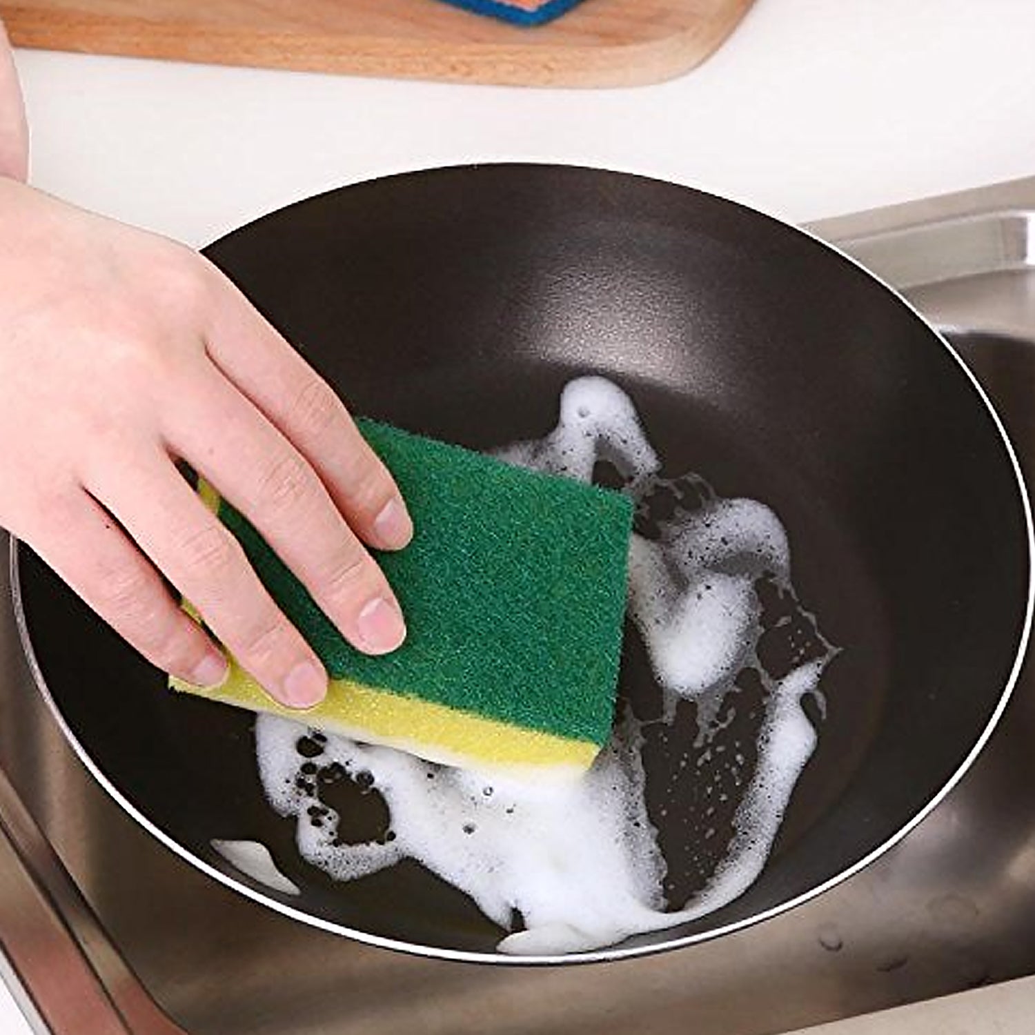 Kitchen Cleaning Tool Set Microfiber Kitchen Utensils High Performance Scouring Sponge Set Dish Sponge Stainless Steel Scouring Pad (6 Pcs Set)
