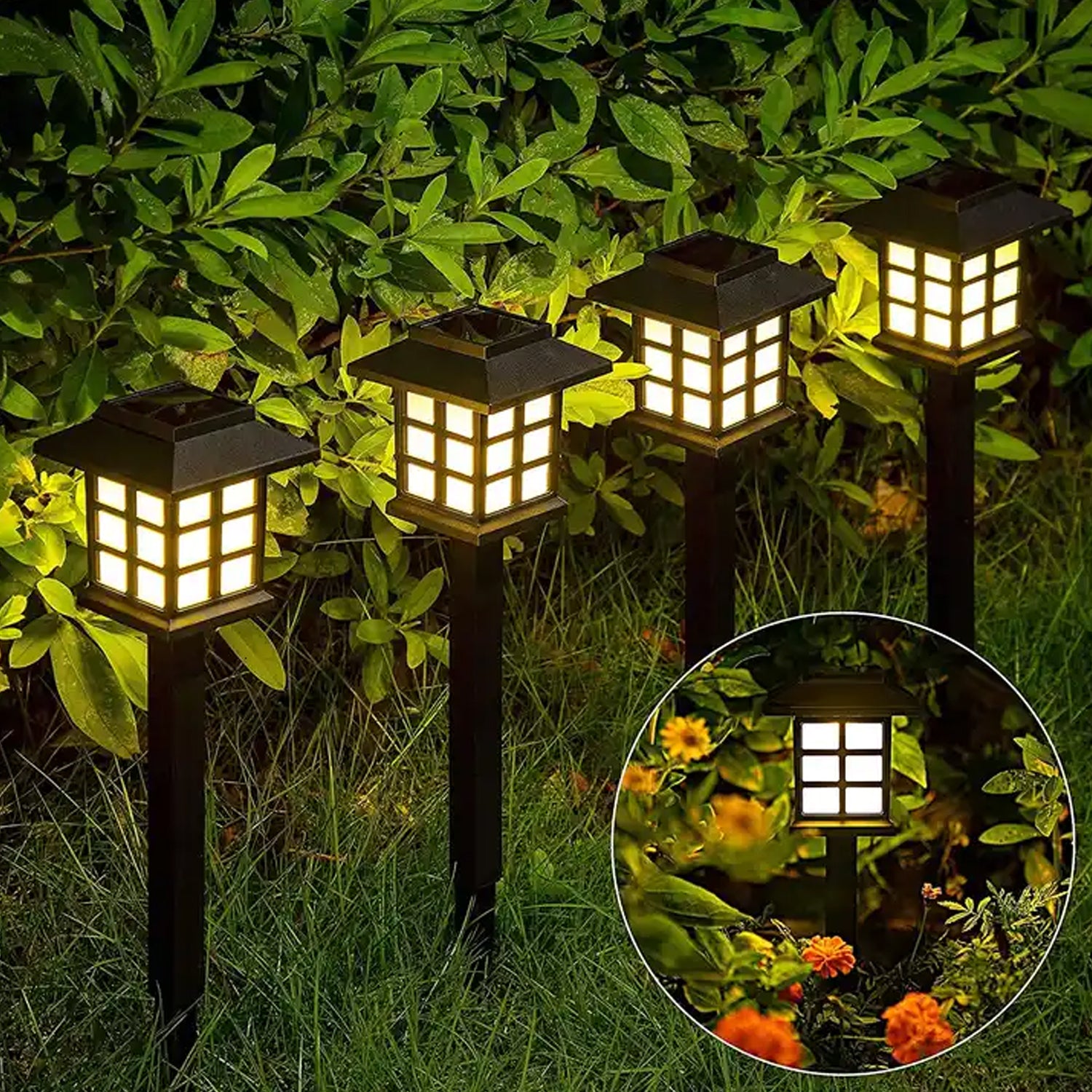 Big Solar Outdoor Lights 6 Pack Waterproof Solar Pathway Lights 10 Hrs Long-lasting Led Landscape Lighting Solar Garden Lights Solar Lights For Walkway Path Driveway Patio Yard Lawn (6 Pc Set)