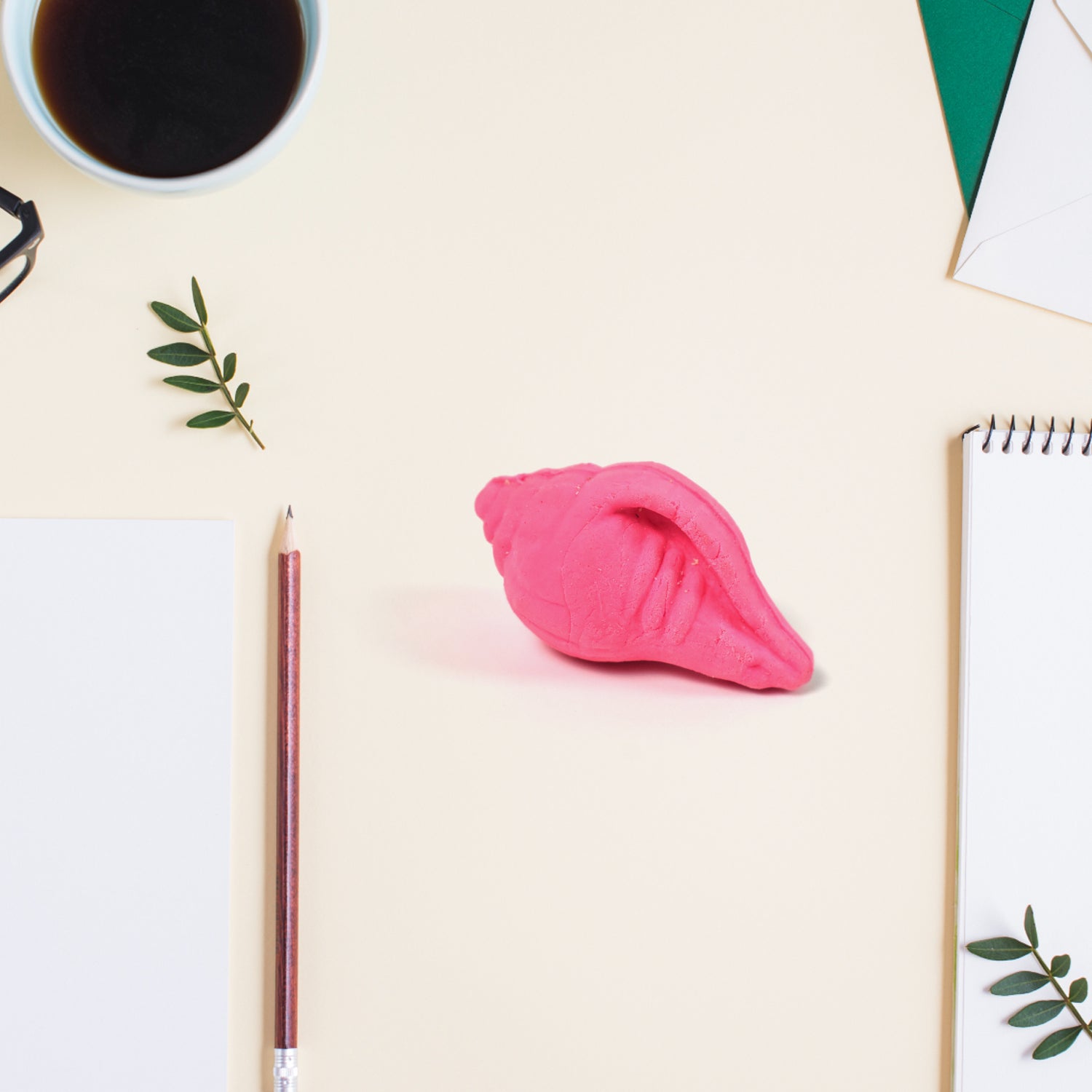 Shankh Shape Eraser Rubber (1 Pc Mix Colour Design)