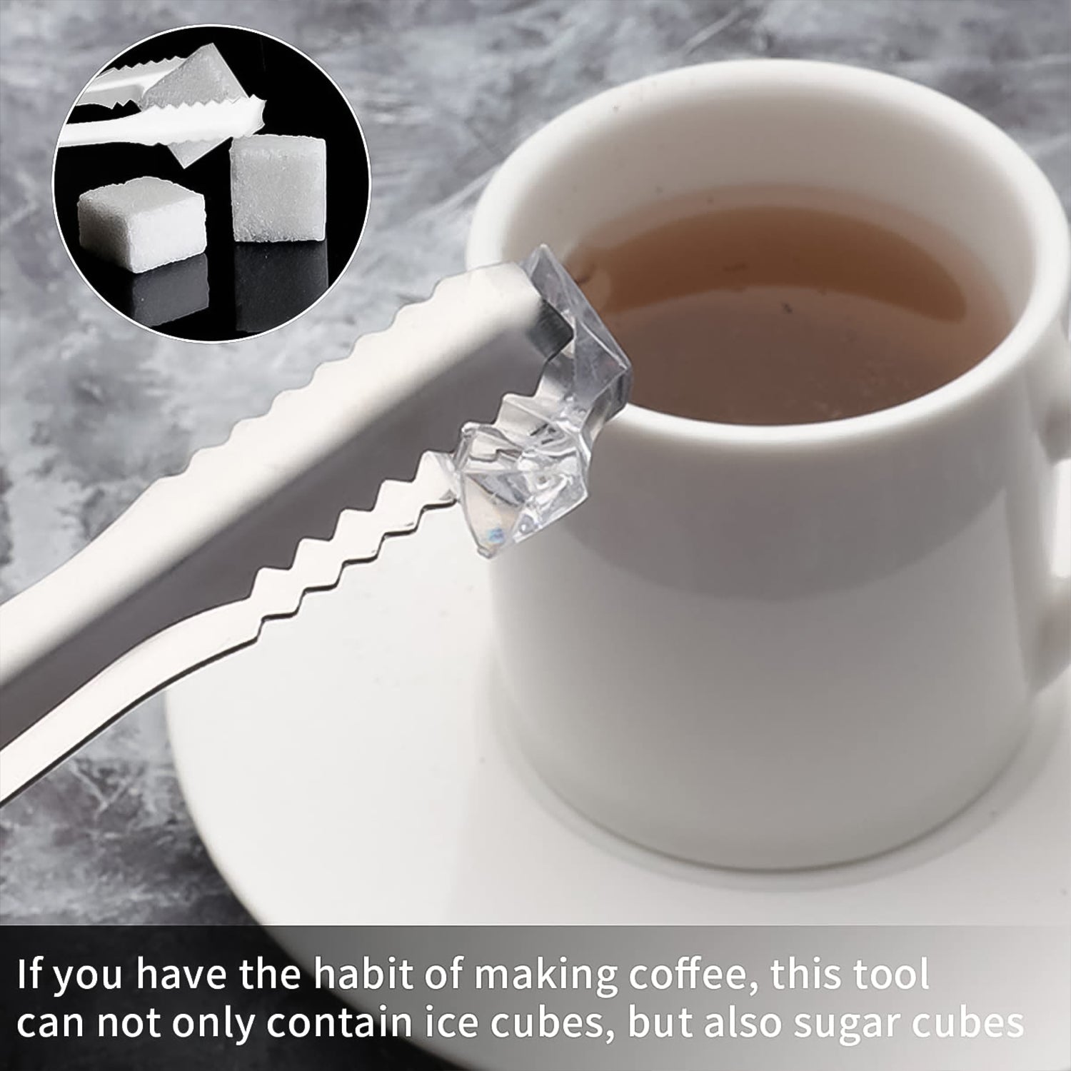 Stainless Steel Tong For Lifting Ice Cubes Sugar Cubes Serving Tongs (13 Cm 1 Pc)