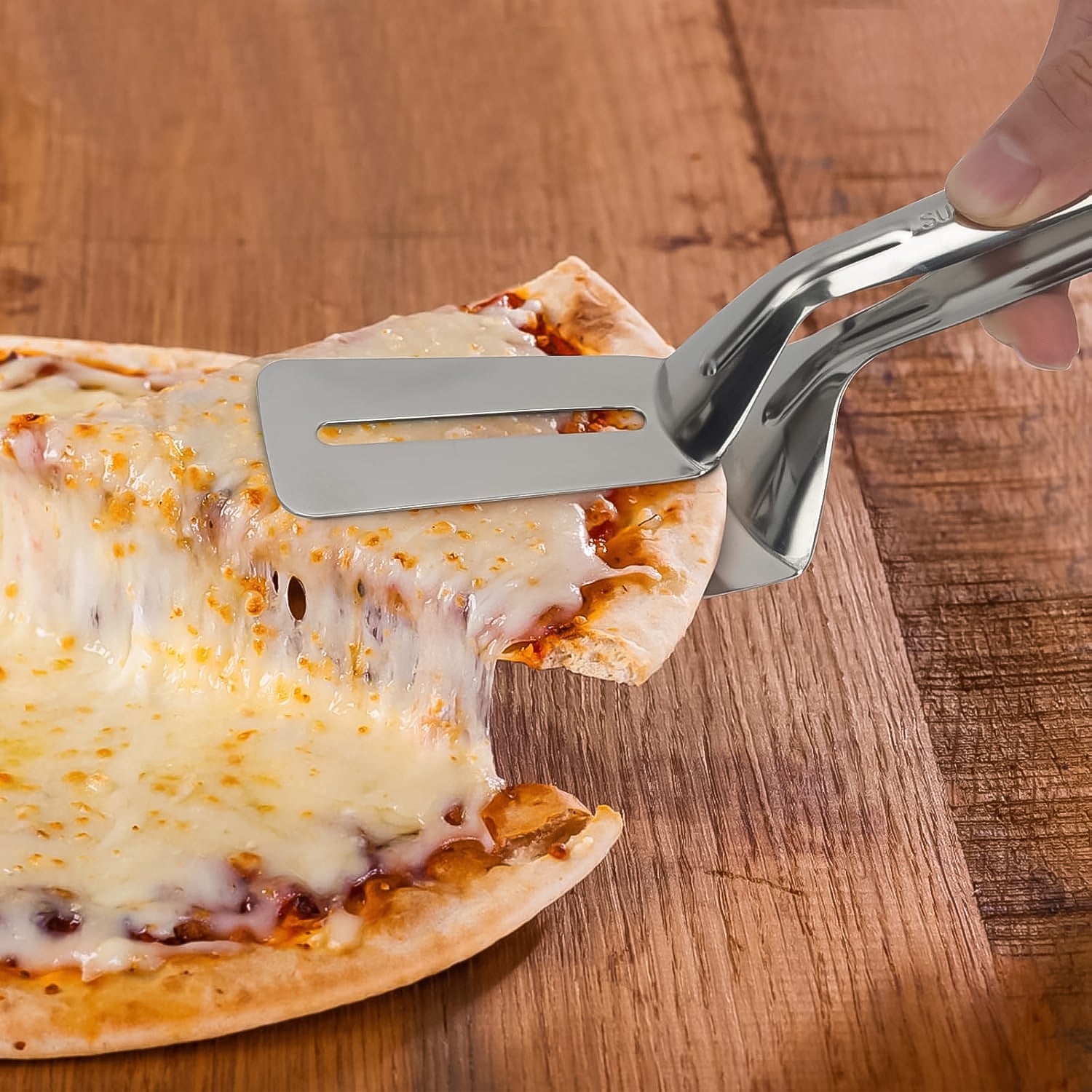 Stainless Steel Cooking Tong - Multifunctional Slotted Fish Double-sided Spatula (1 Pc 23 Cm)