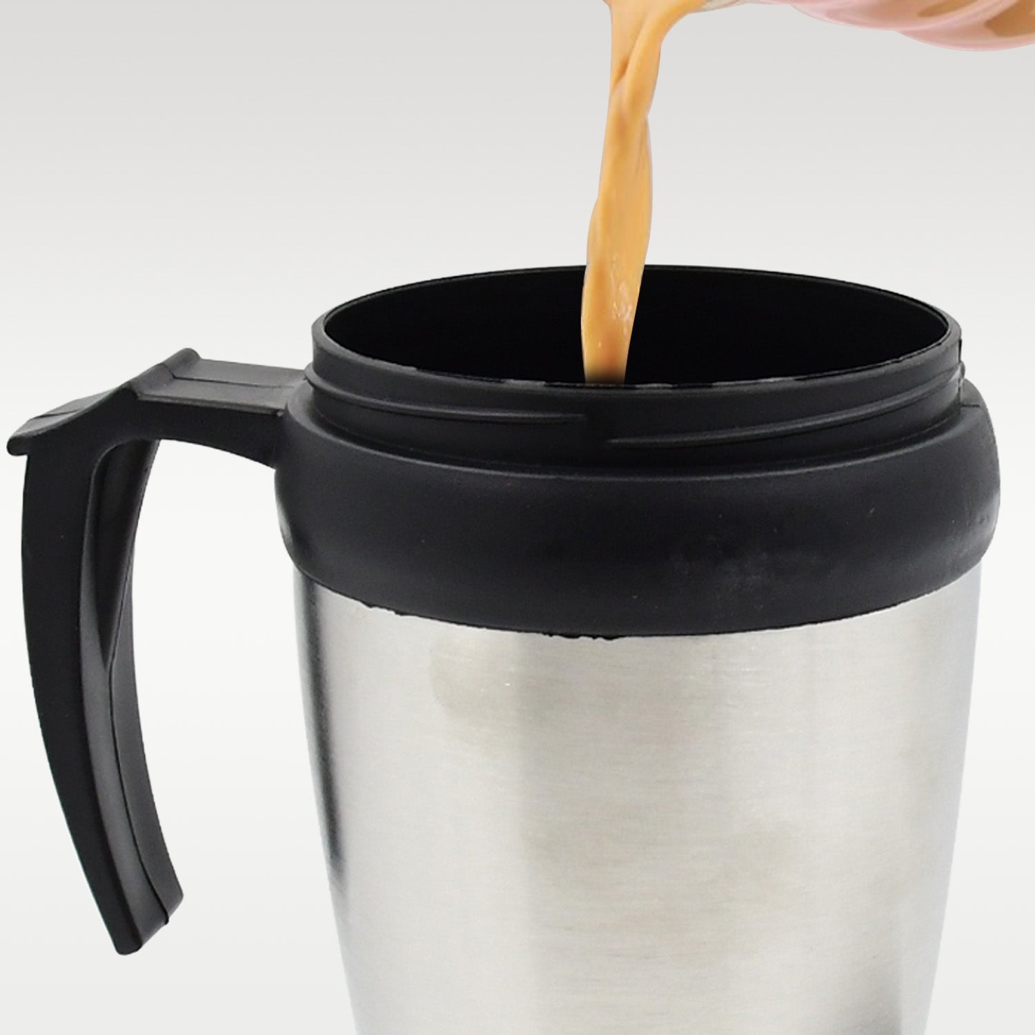 Stainless Steel Vacuum Glass Insulated Glass Coffee Cups (With Lid Handle 1 Pc)