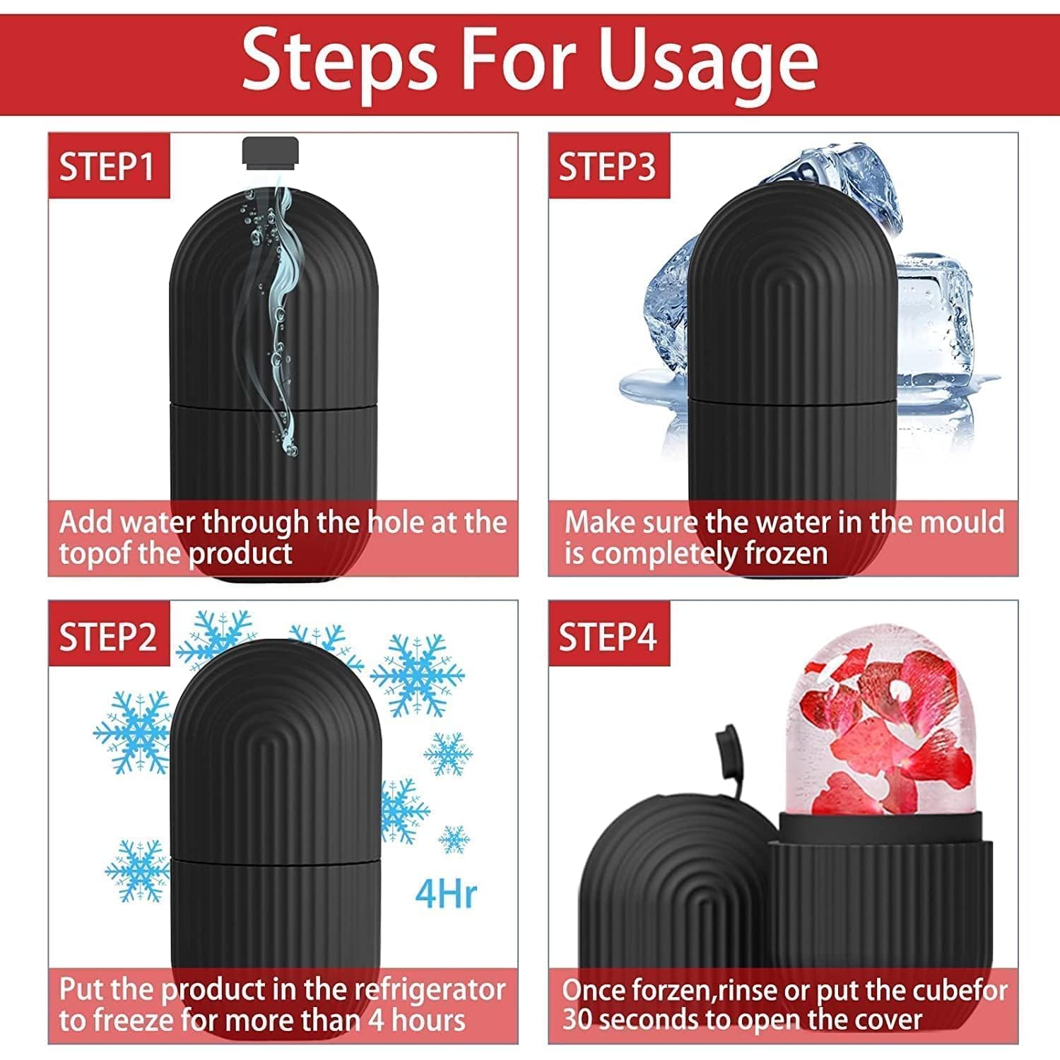 Face Ice Roller Ice Roller For Face Ice Roller For Face Massager Face Ice Treatment Reduce Face Swelling And Under Eye Puffiness (Black)