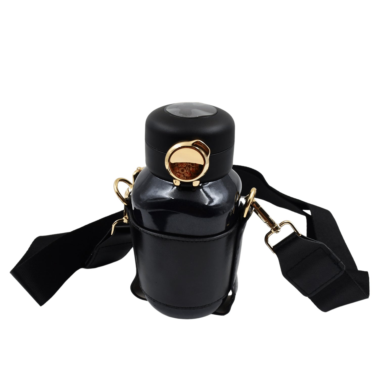 Thermos Steel Bottle Push Button Fashion Cup Temperature Display Bottle (420 Ml)