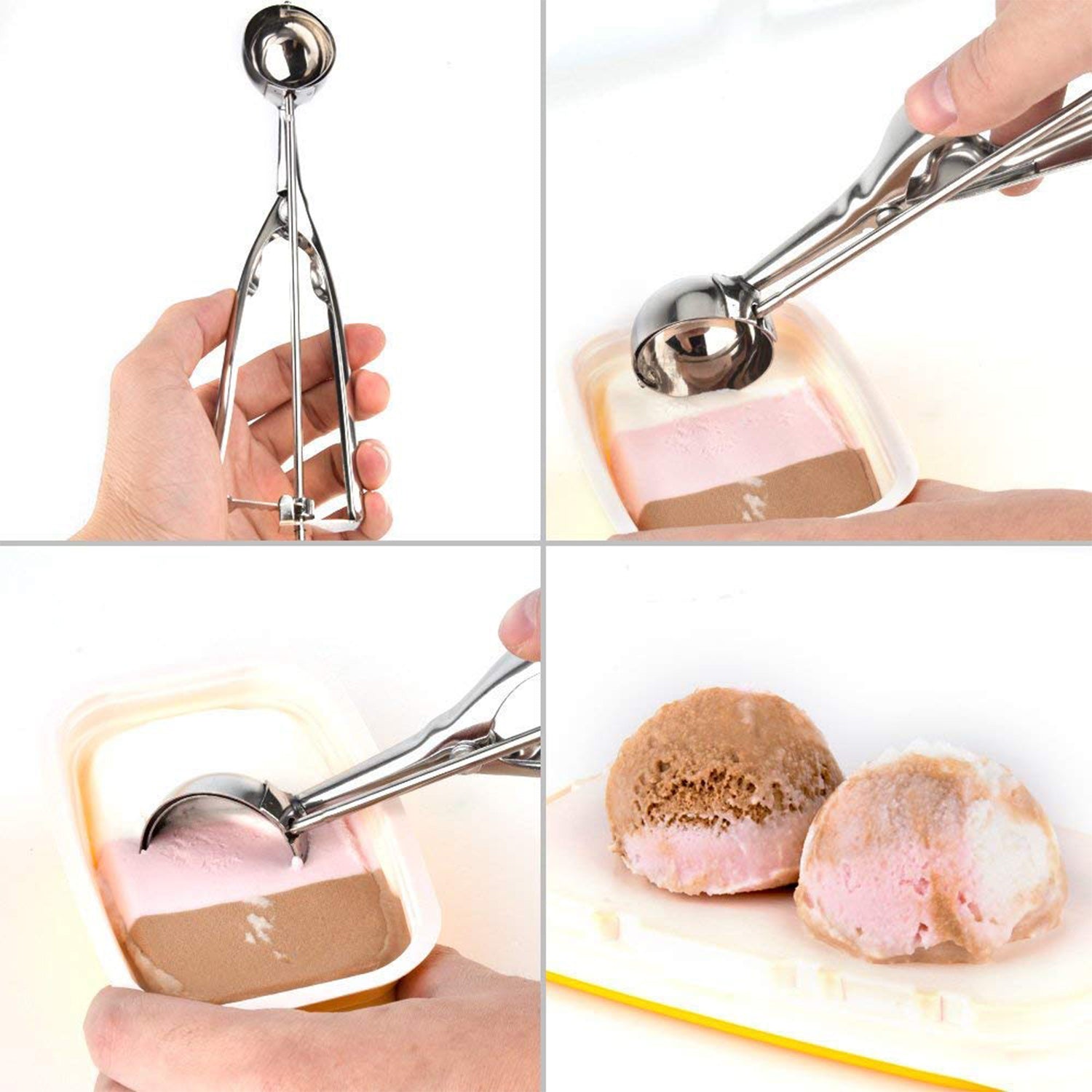 Ice Cream Serving Scoop  Stainless Steel Premium Quality Ice Cream Serving Spoon Scooper With Trigger Release