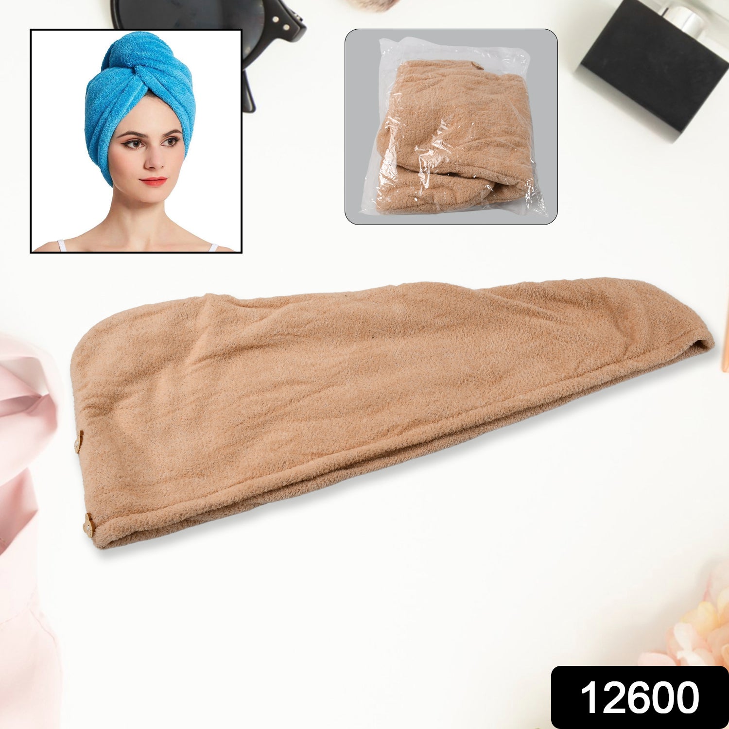 Microfiber Hair Wrap Towel Cap Quick Turban Hair-drying Absorbent Microfiber Towel  Dry Shower Caps (1 Pc)