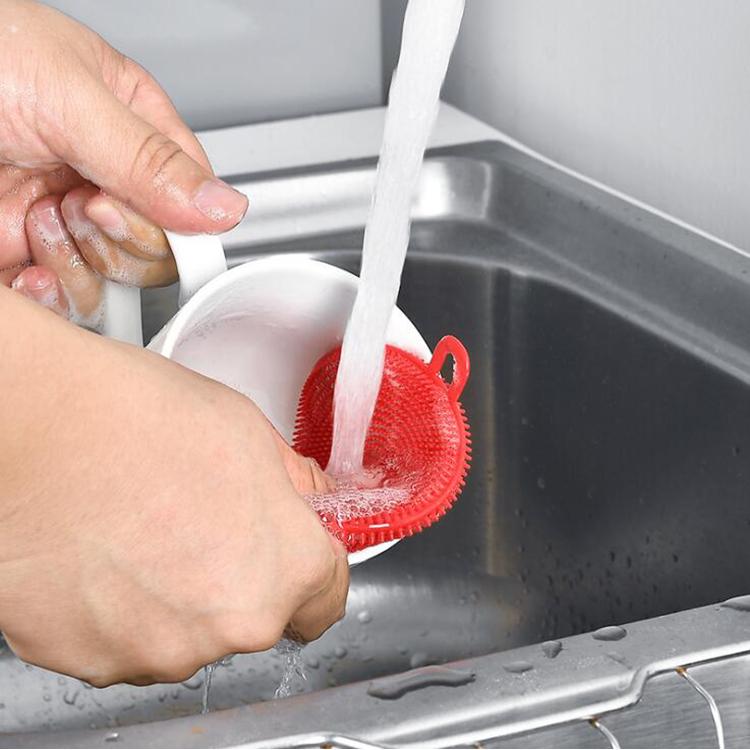 Silicone Dish Scrubber Sponge Mildew Free Non Stick Heat Resistant