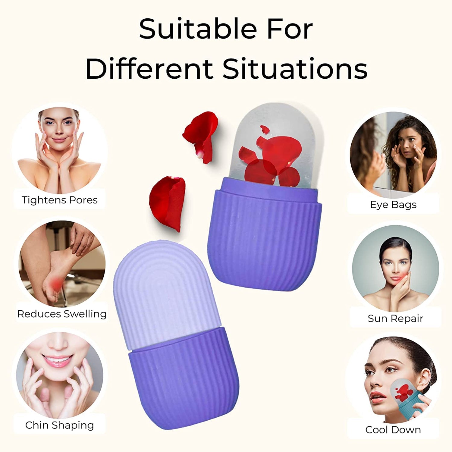 Beauty Ice Roller For Face Massager  Eye Reusable Face Rollers Facial Roller ( Loose )