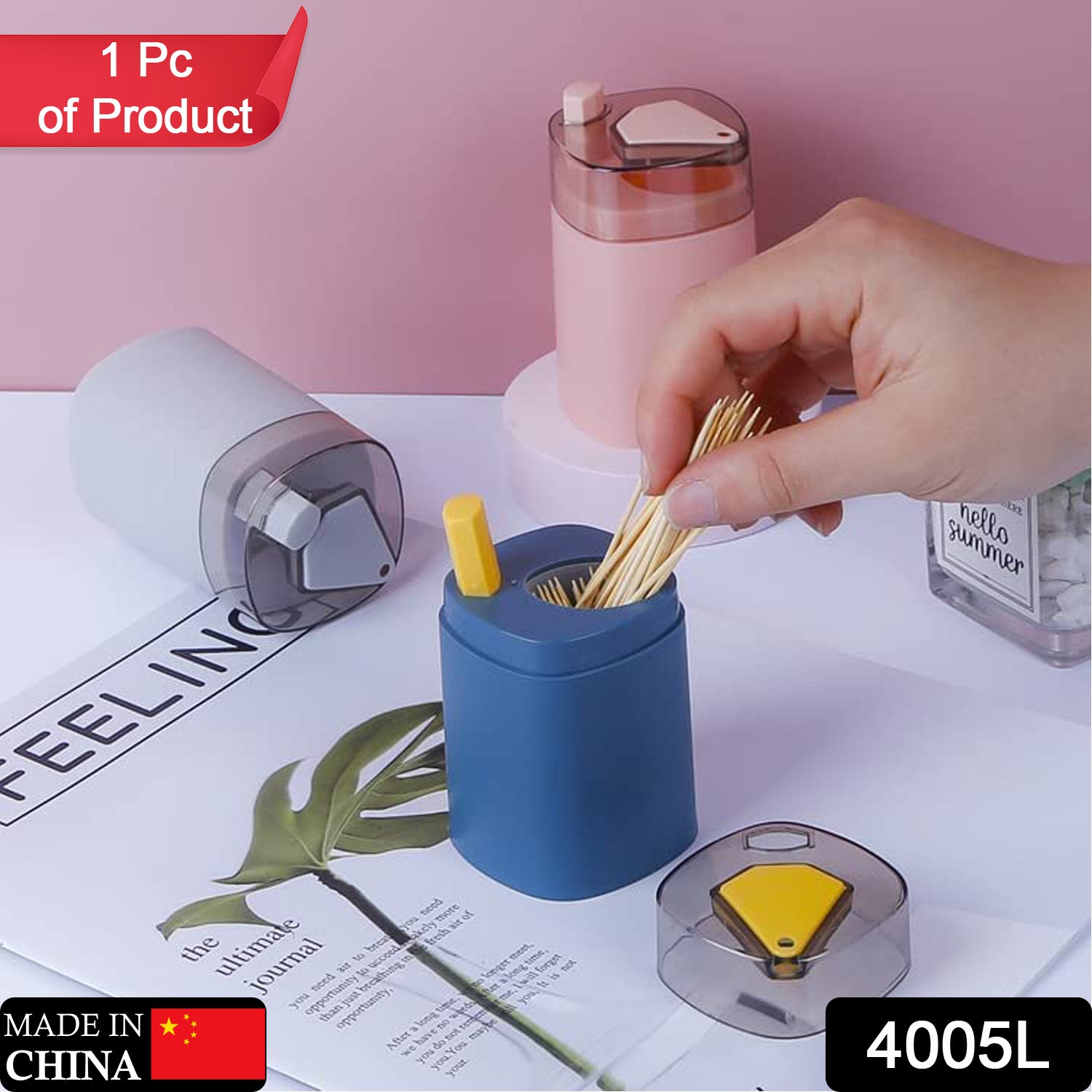 Toothpick Holder Dispenser Pop-up Automatic Toothpick Dispenser For Kitchen Restaurant Thickening Toothpicks Container Pocket Novelty Safe Container Toothpick Storage Box.