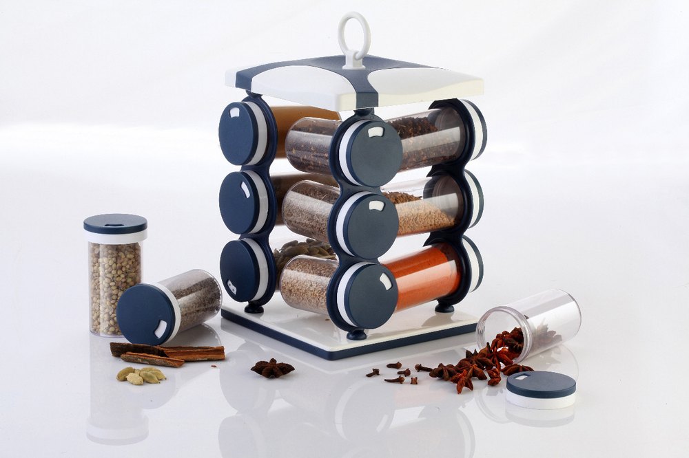 Spice Jar Set - Food Grade Plastic 12pcs Spice Jar (Brown Box)