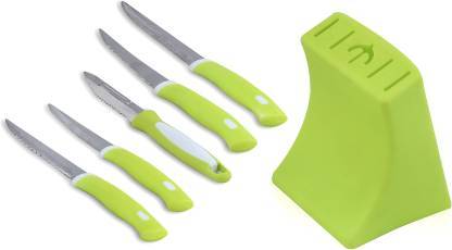 Stainless Steel Knife  Peeler Set With Stand - 6 Pcs