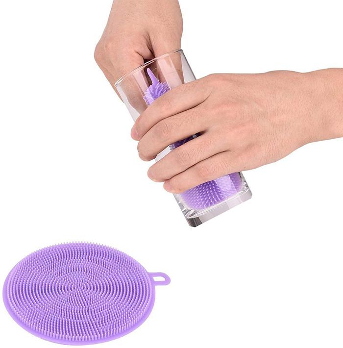 Silicone Dish Scrubber Sponge Mildew Free Non Stick Heat Resistant