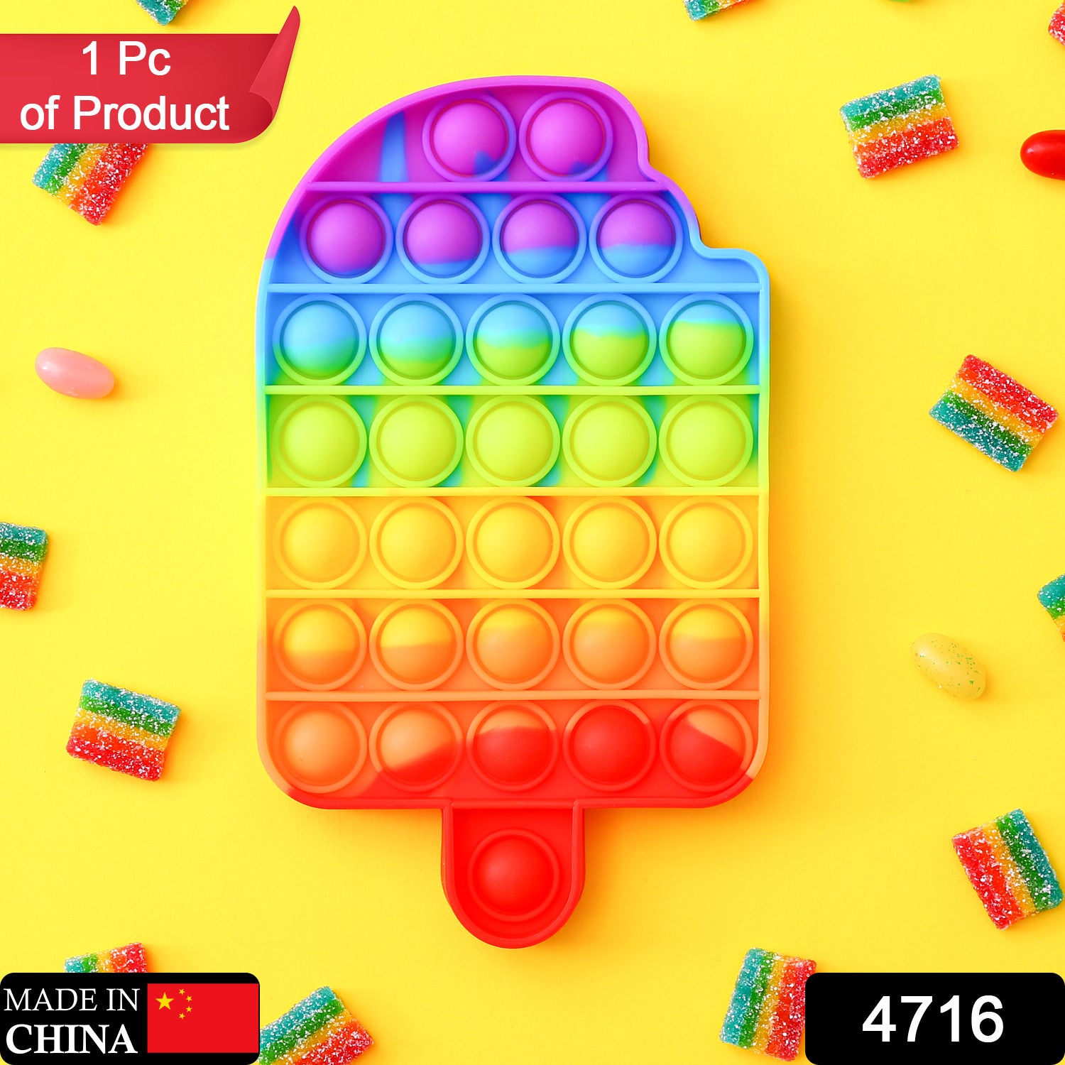 Ice Cream Candy Shape Pop Fidget Toy Push Pop Bubble Fidget Sensory Toy For Kids And Adults Fidget Popper Stress Reliever Sensory Fidget Poppers
