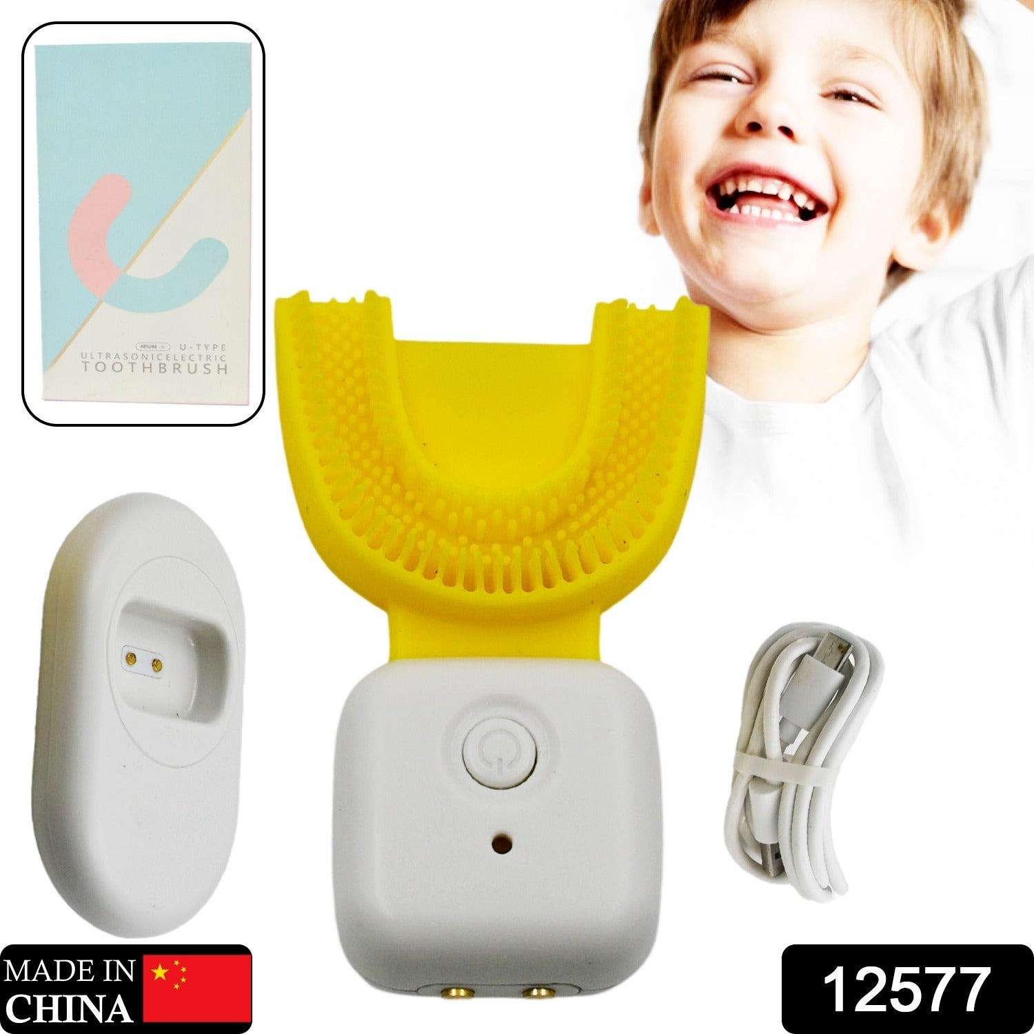 Ultrasonic Electric Toothbrush U Shaped Automatic Toothbrushes For Teeth Whitening Rechargeable Waterproof Training Toothbrushes For Kids Childrens (1 Pc)
