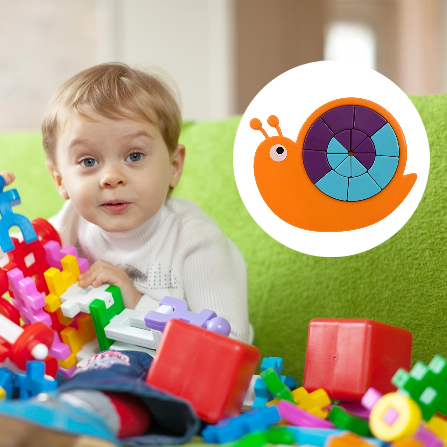 Toys Snail Puzzle Kids Mini Travel Puzzle Games  Pre School Toys Develops Motor  Reasoning Skills Stem Educational Toy Birthday Gifts 3 - 6 Year Kids Brain Games For Kids Building Blocks For Kids (Mix Color)
