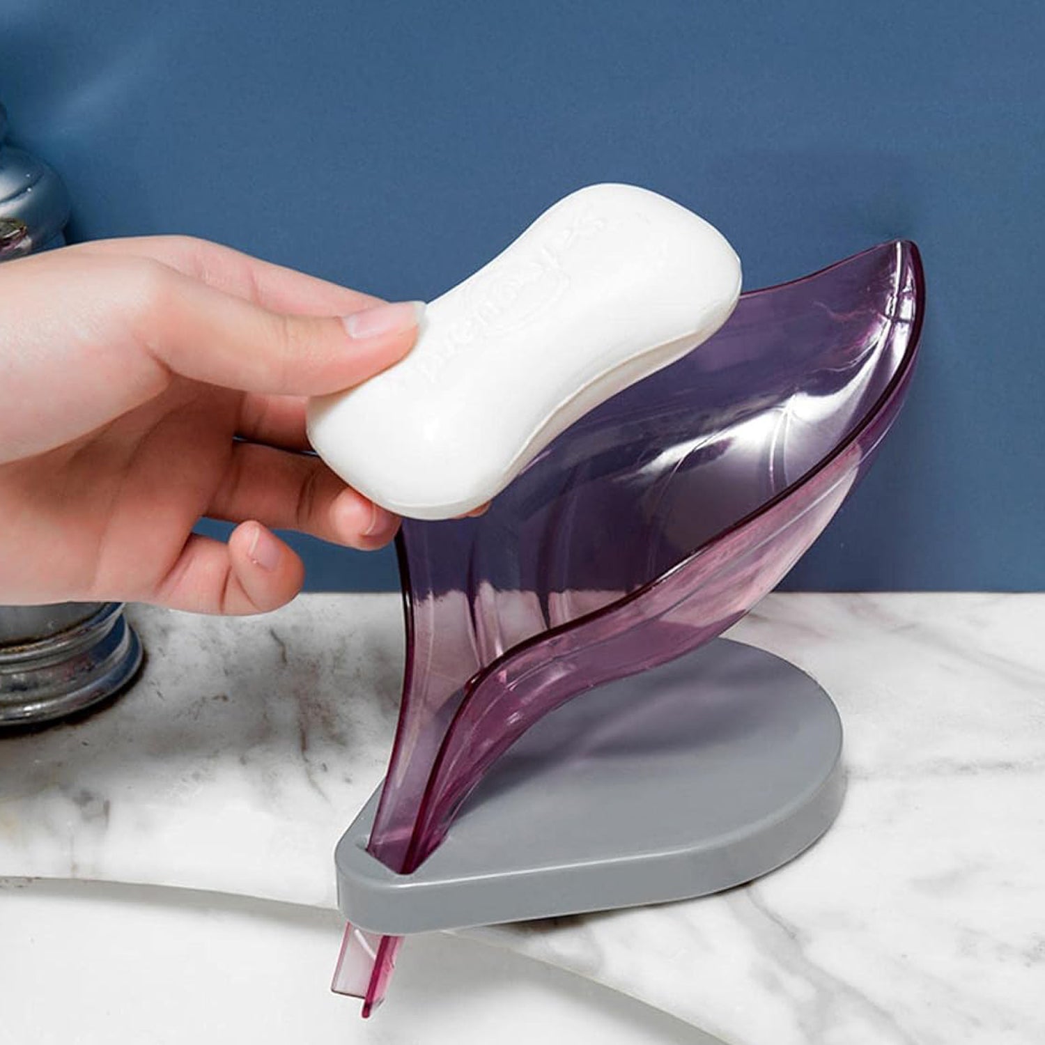 Soap Tray Self Draining Leaf Soap Box Storage Soap Box Rack Leaf Laundry Soap Box With Suction Cup Suitable For Bathroom And Kitchen Plastic Tray Rack (1 Pc)